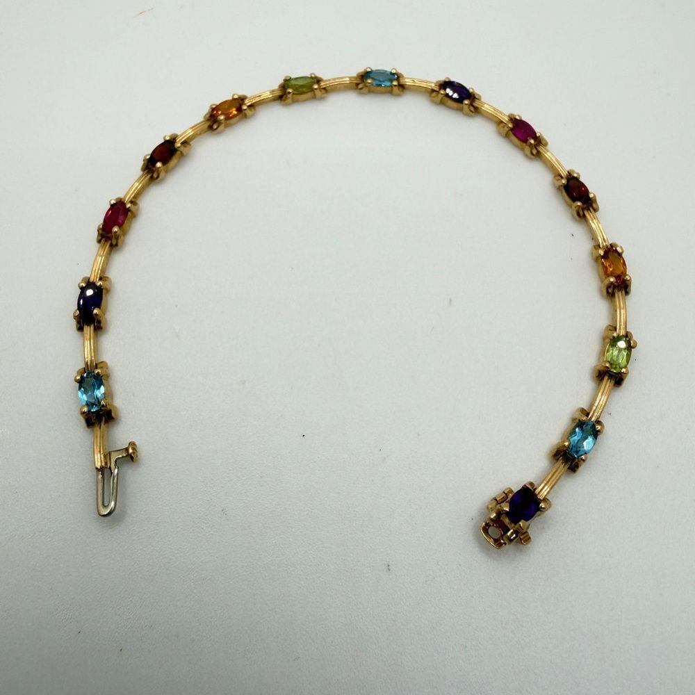 7.25", 14kt yellow goldโ andโmulti-gemstone tennis bracelet!